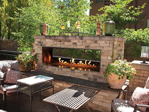 American Hearth - Outdoor Linear See-Through Fireplaces - American Hearth