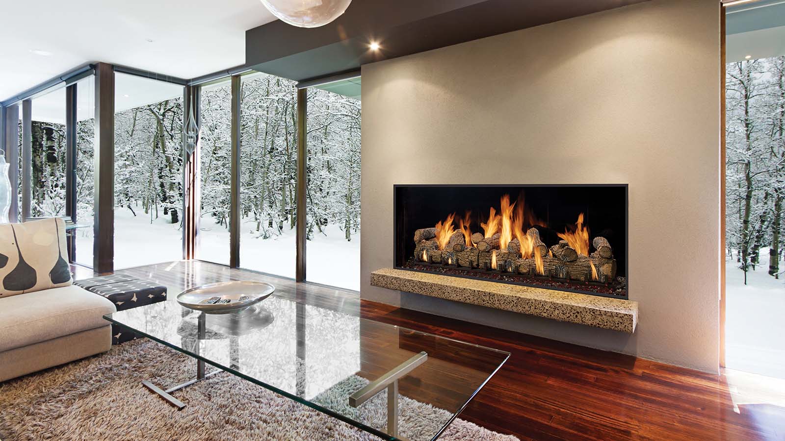 Timber Fire Collection - Single-Sided Gas Fireplace - DaVinci Gas Fireplace & Outdoor Fire