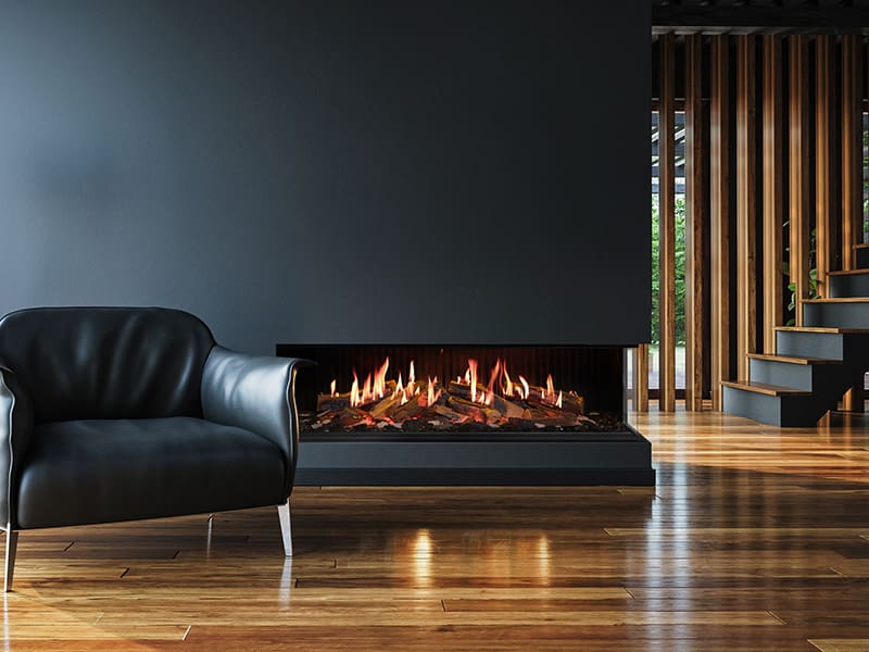 DaVinci Custom Fireplaces - GreenSmart Electric Fireplace - DaVinci Electric Bay & Linear & Multi-Sided Fireplace